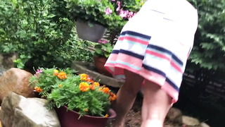 wife tending the flowers