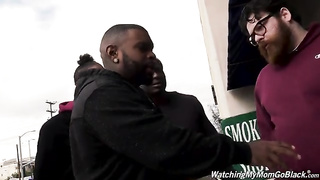 Slutty Mommy Takes Three Black Cocks In All Her Three Holes