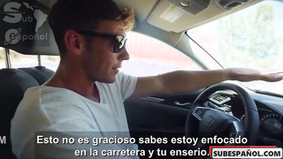 Aria Lee — se folla en el coche con un hombre rico — sub esp