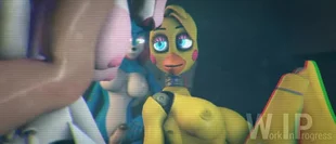 FNAF Porno - Futanari Animals Gang Bang 3D Animation