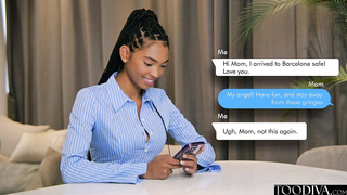 Ebony babe face sitting Barbie Rous