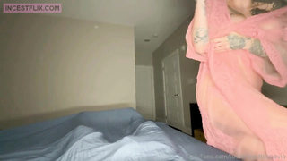 Stepmom helps stepson with boner during bedtime story