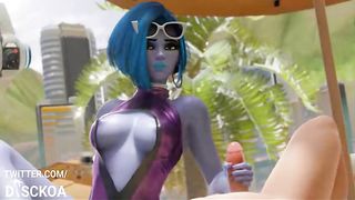 Rendered 3D Video Widowmaker Beach Handjob - Discko NSFW