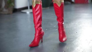 Superwomen cosplay fighting (no sex)