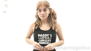 Marina Gold- Bukkake Daddy's Little Cumslut Princess sperm party.