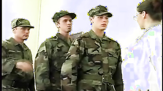 a military doctor conducts a medical examination.