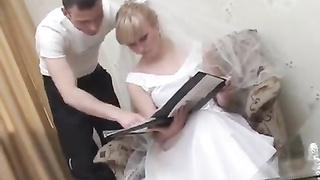 the bride is getting ready for the wedding.