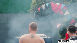 Curvy goddess Violet Myers double penetration debut