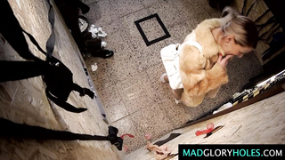 Busty MILF GangBanged in Glory Hole