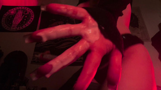 PETITE SLUT PLAYING WITH HER CREAMY HOLES