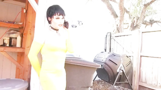 TRANS morena pelo corto Nyxi porn creampie