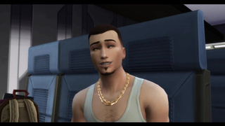 Animación 3D. Azafata y piloto TRANS follan al pasajero