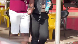 Brazilian dick sucker fucked on car