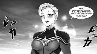 The captain fun playing with the spider